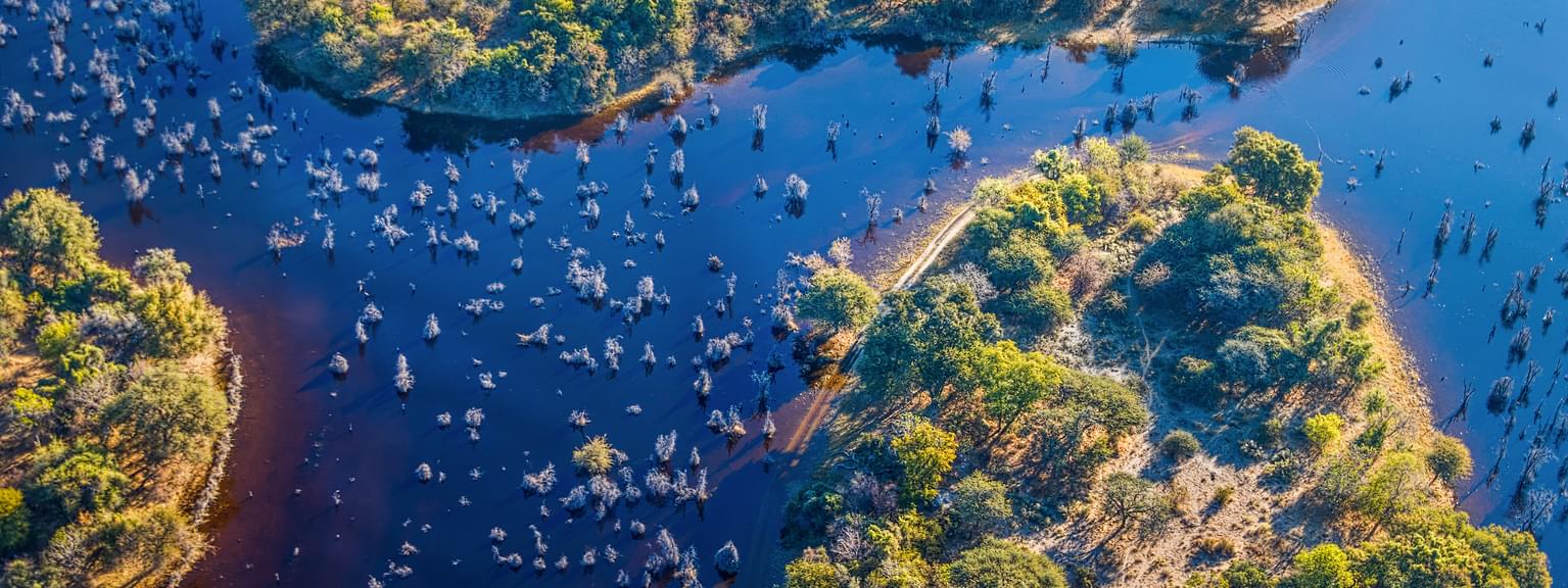 Okavango Delta overhead view SS
