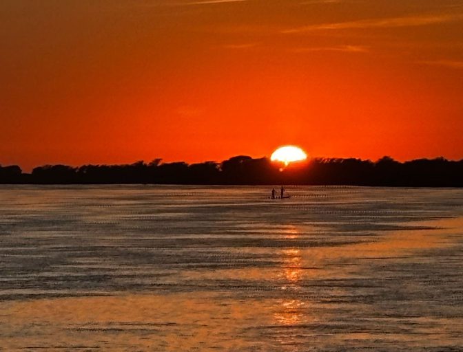 River sunset landscape