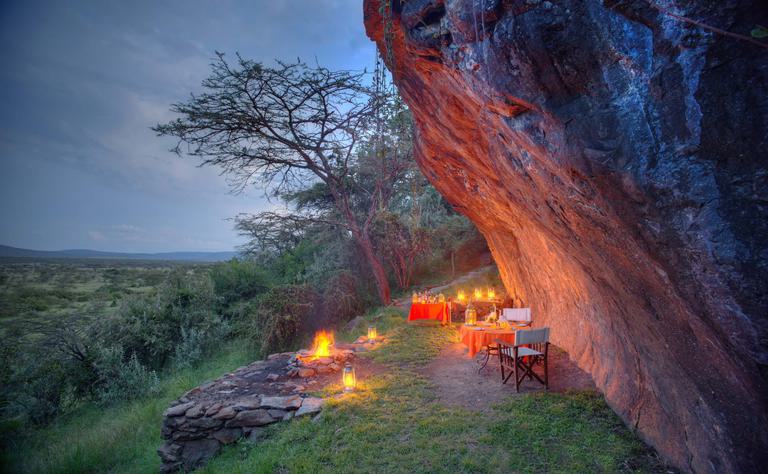 Hemingways Ol Seki Mara cave dining