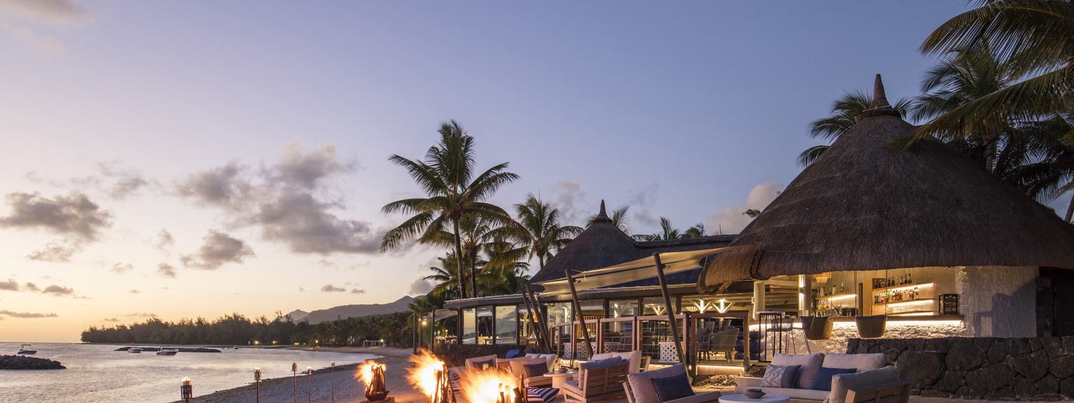 Heritage Awali Beach Bar at dusk