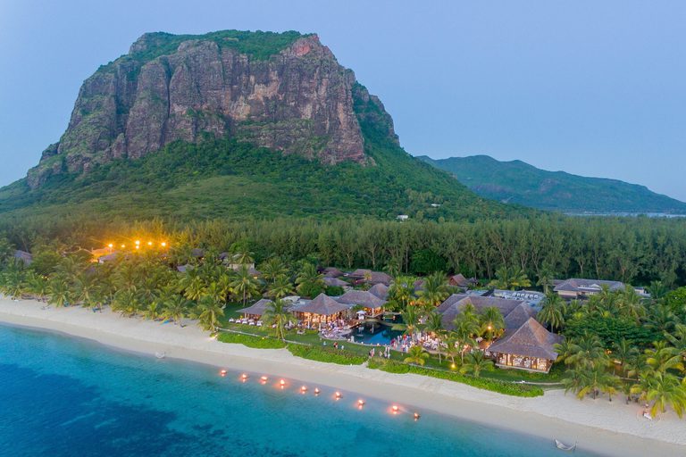 Lux Le Morne Aerial View at dusk