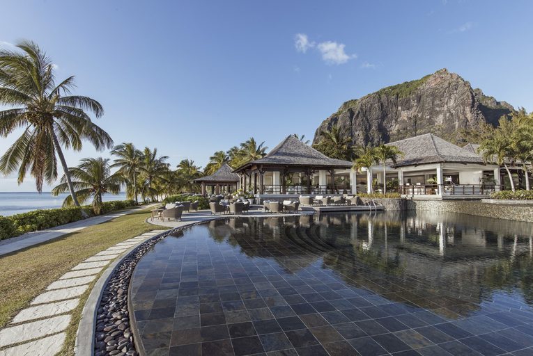 Lux Le Morne Pool with le Morne backdrop