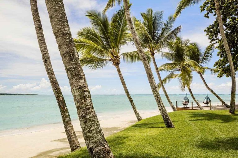 Le Saint Geran Beach with egg chairs