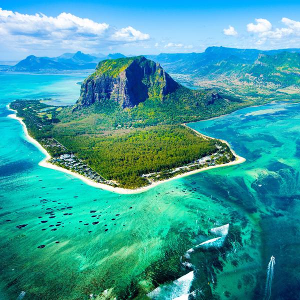 Mauritius Aerial View Reef SS portrait
