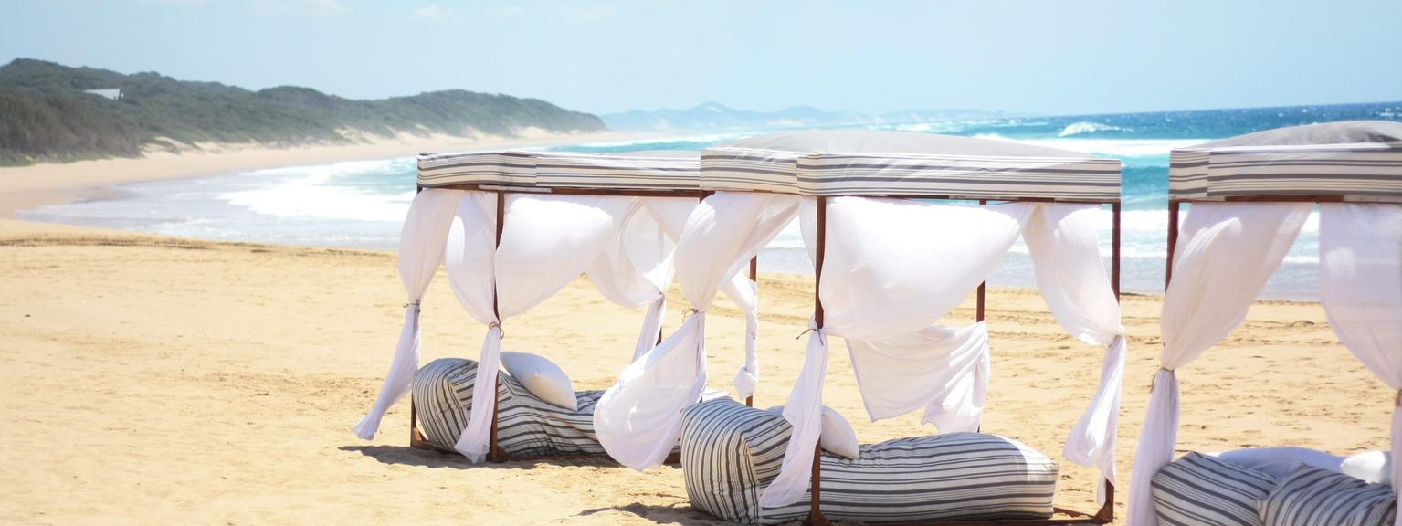 White Pearl Beach beds