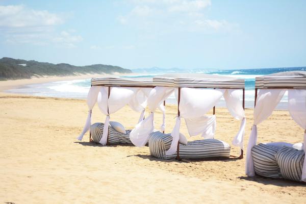 White Pearl Beach beds