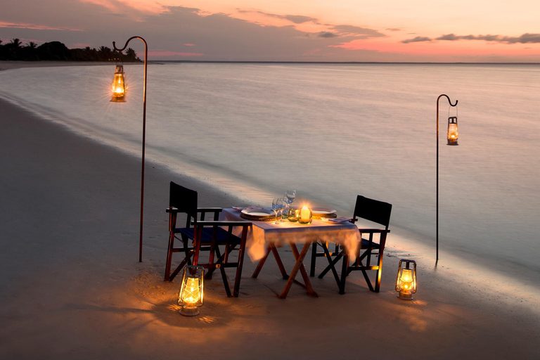 And Beyond Benguerra Island beach dining