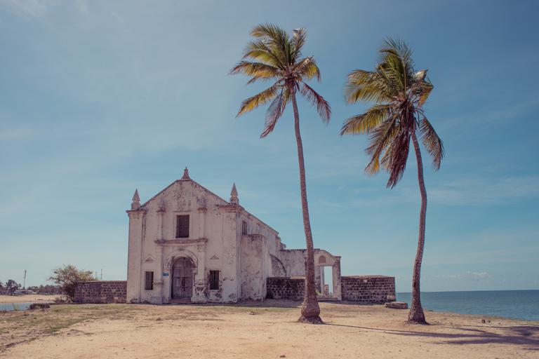 Mozambique Church palm trees SS