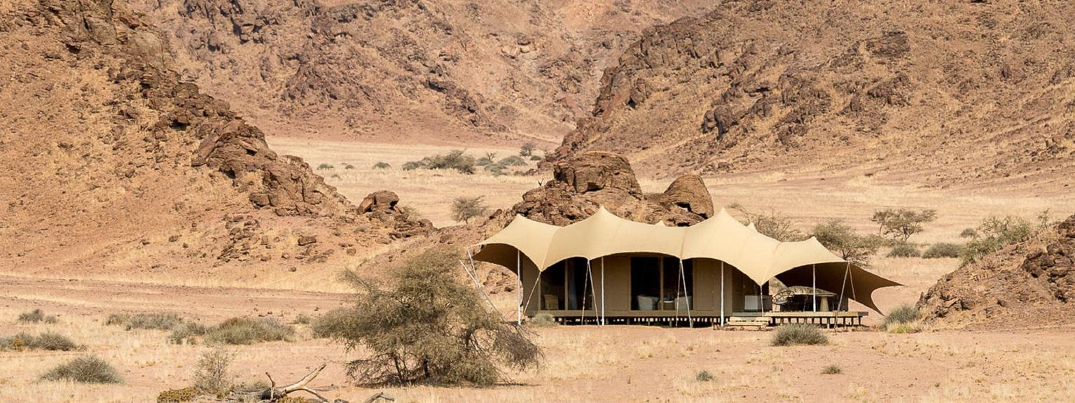 Hoanib Skeleton Coast Camp and Elephants Aerial