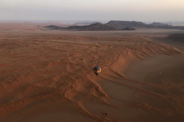 Aerial View of Hot air ballooning Kwessi Dunes