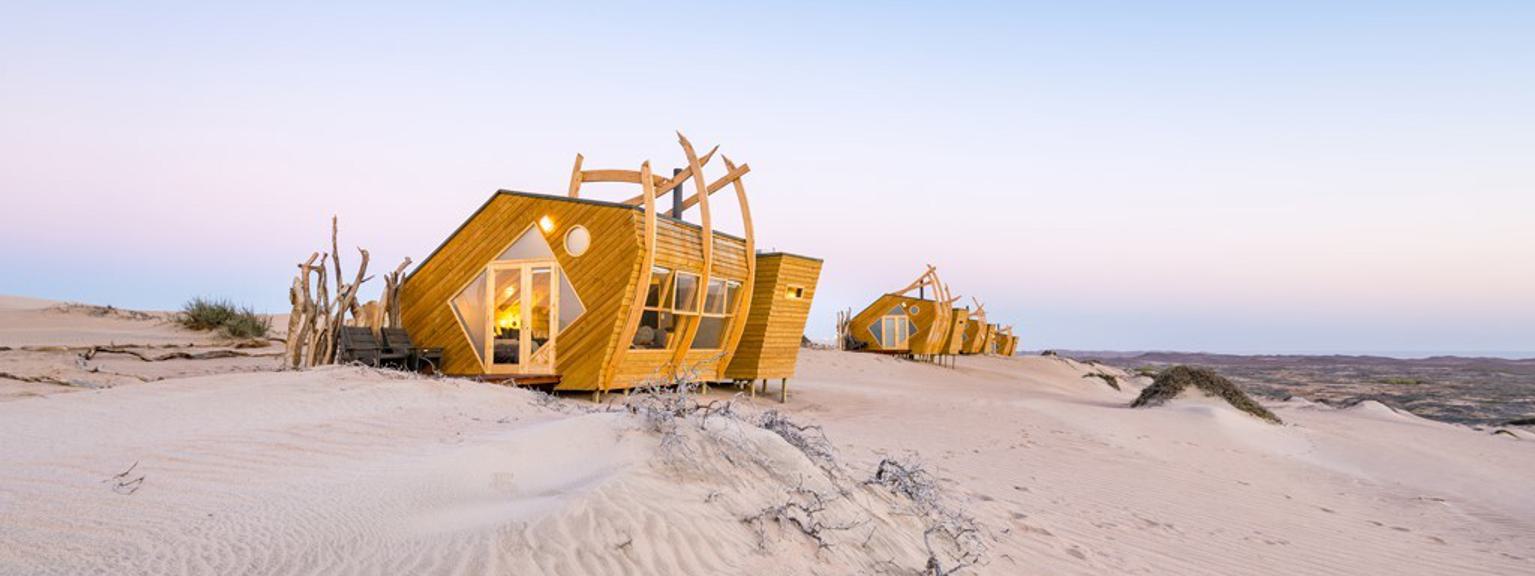 Shipwreck Lodge along sand dunes