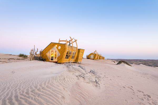 Shipwreck Lodge along sand dunes