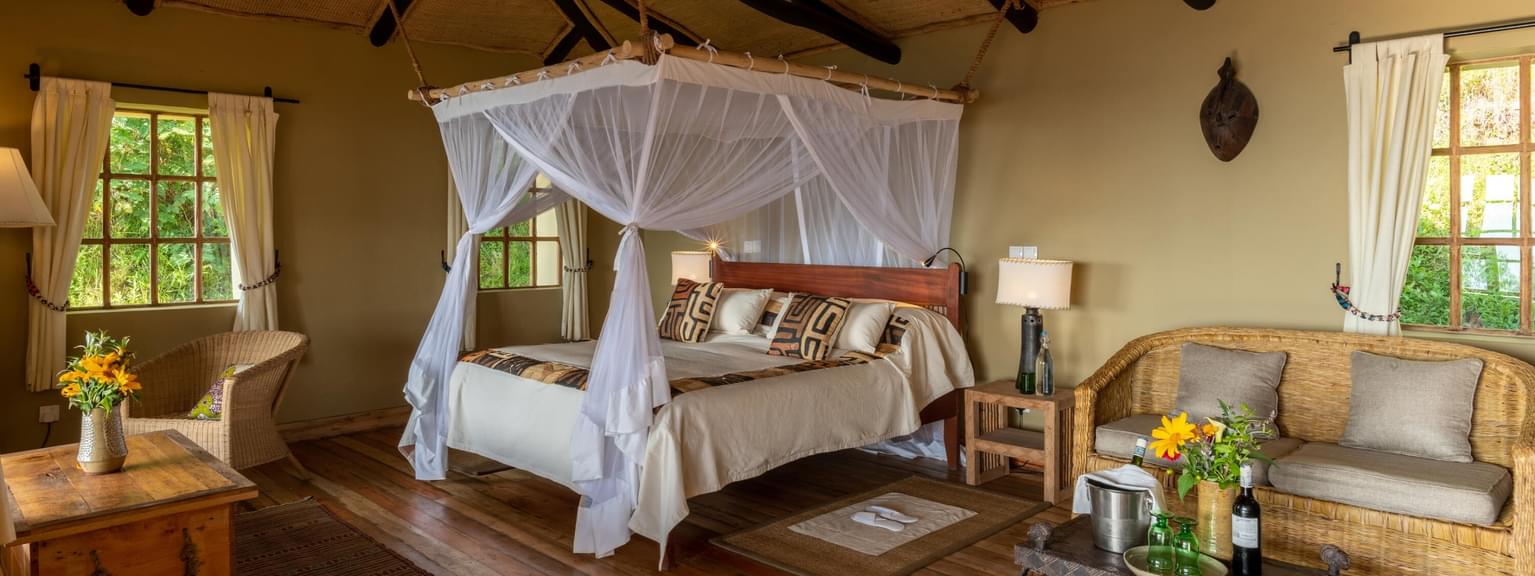 Virunga Lodge Standard Banda bedroom