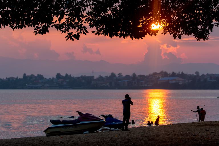 Lake Kivu watersports beach sunset VR