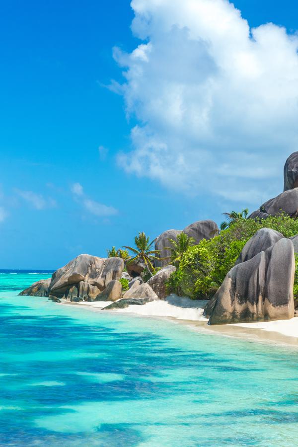 Seychelles granitic boulder beach SS PORTRAIT