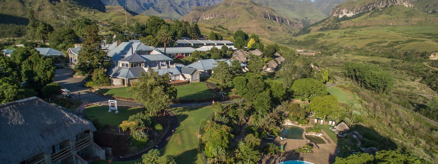 Cathedral Peak Hotel Aerial View