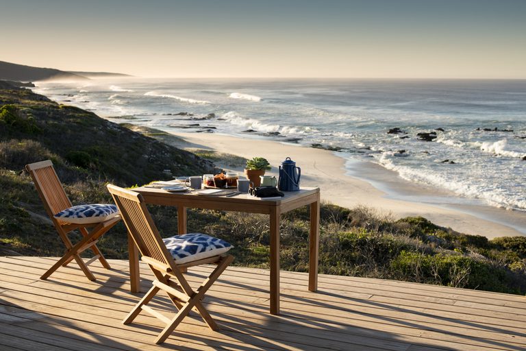 Dining overlooking beach Lekkerwater Beach
