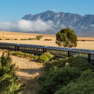 Rovos Rail train on way to Cape Town on African Collage journey
