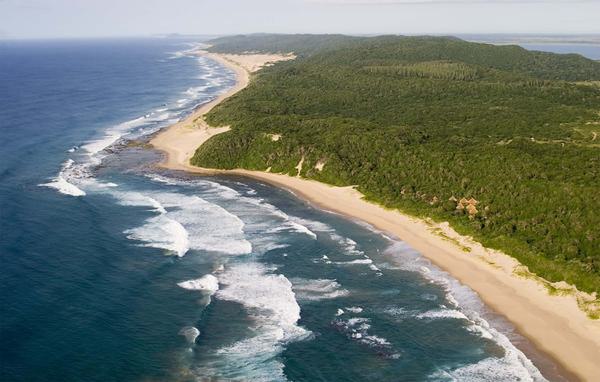 Thonga beach aerial Kwa Zulu Natal
