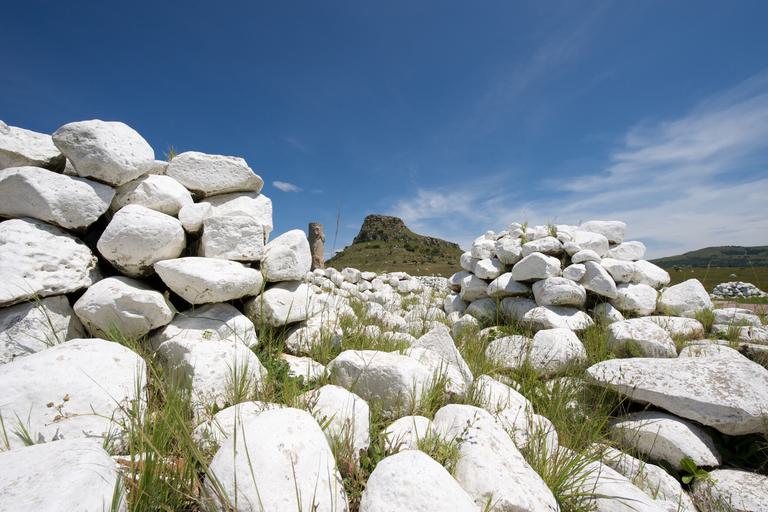 Close up marker stones at Isandlwana
