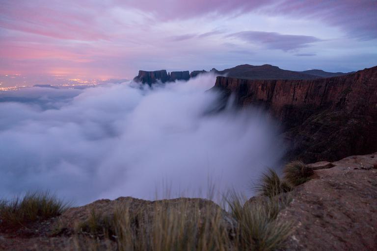 Sunset and clouds Drakensberg mountains