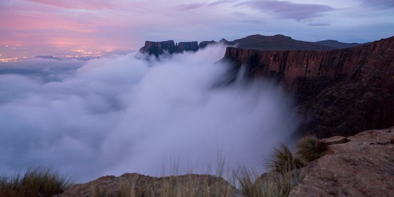 Sunset and clouds Drakensberg mountains