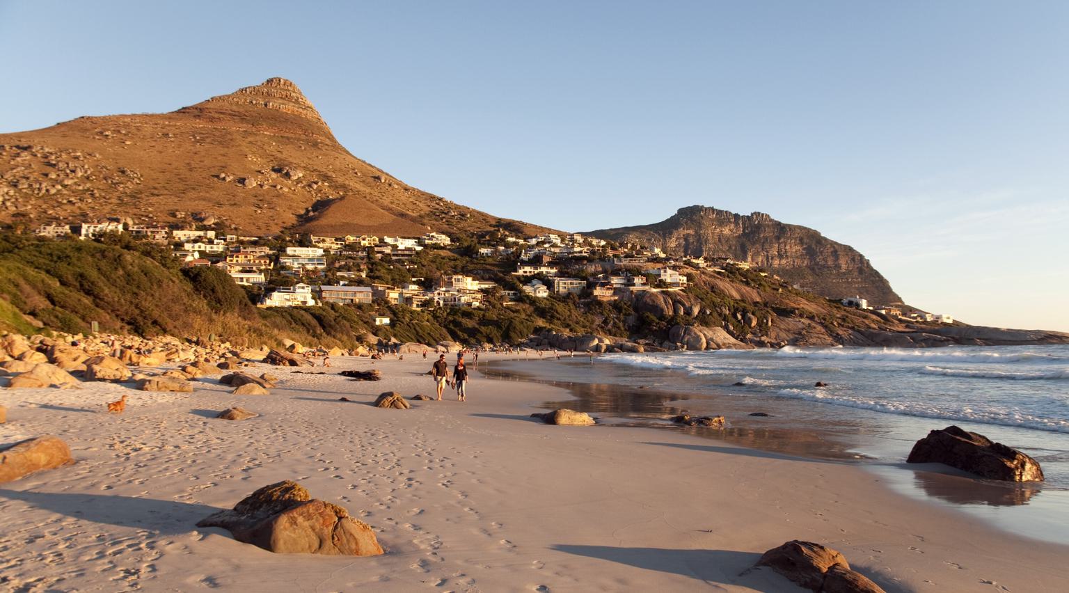 Beach under Lions Head at sunset SAT Cape Town