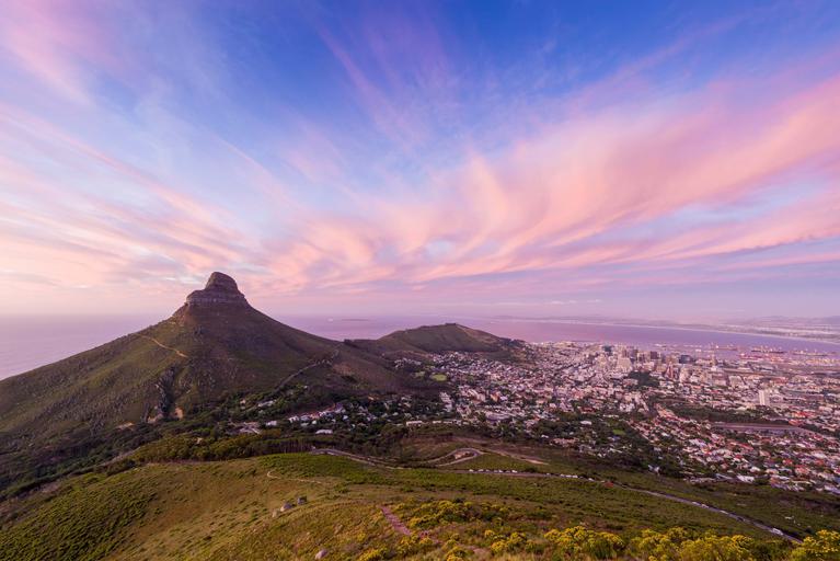 Lions head Cape Town at sunset