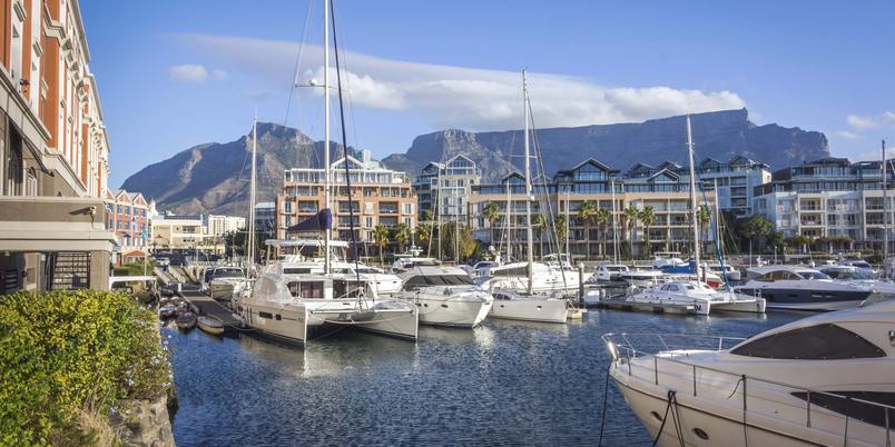 View of Table Mountain from Cape Grace and Marina