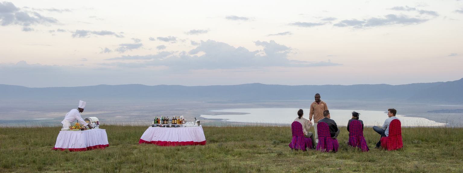 Sundowners overlooknig Ngorongoro Hero