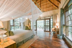 Primate Lodge cottage view towards deck