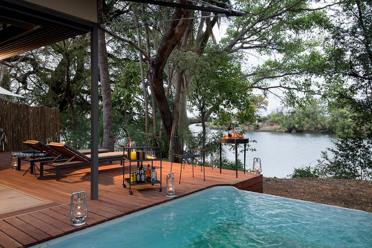 Thorntree River Lodge private plunge pool and Deck