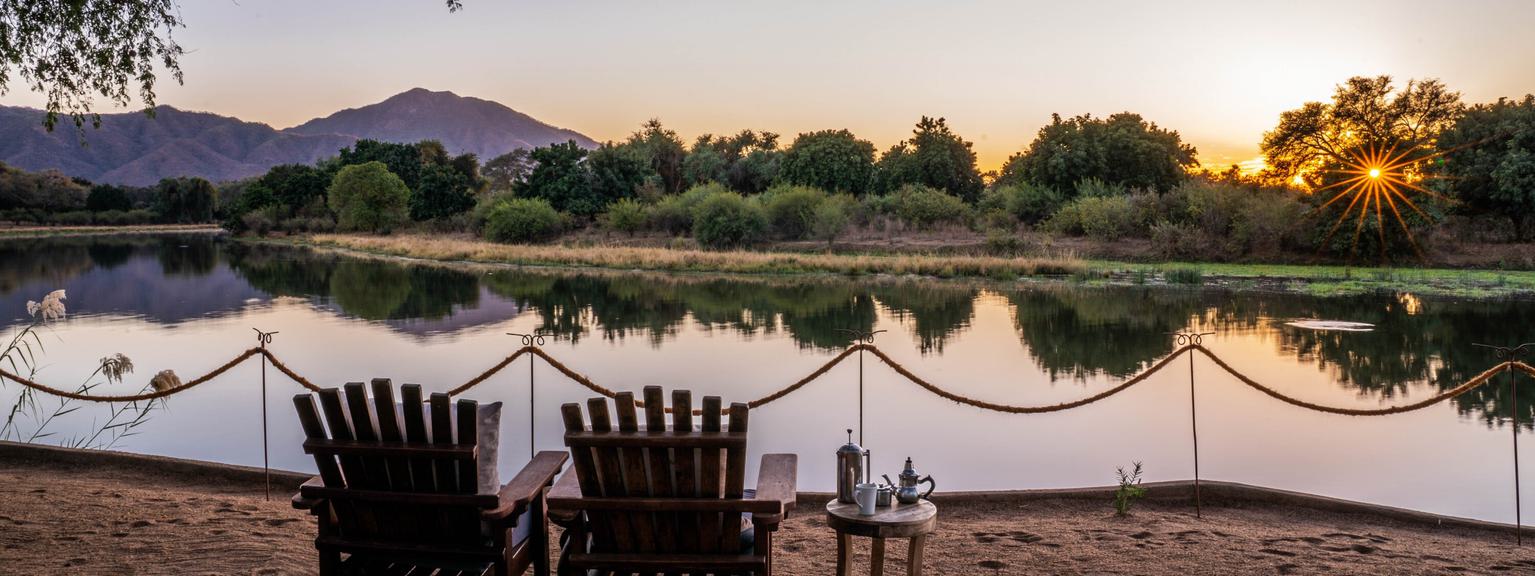 Time Tide Chongwe Camp river view sunset