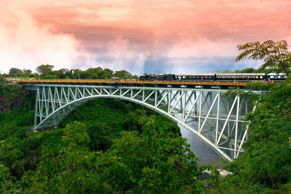 Royal Livingstone Express train Victoria Falls Bridge credit bushtracks wetu