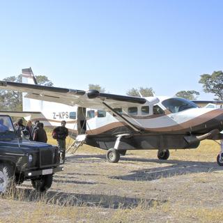 Light Aircraft Arrival at Bomani Tented Lodge Hwange