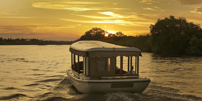 Ra Ikane sunset Zambezi river cruise Victoria Falls