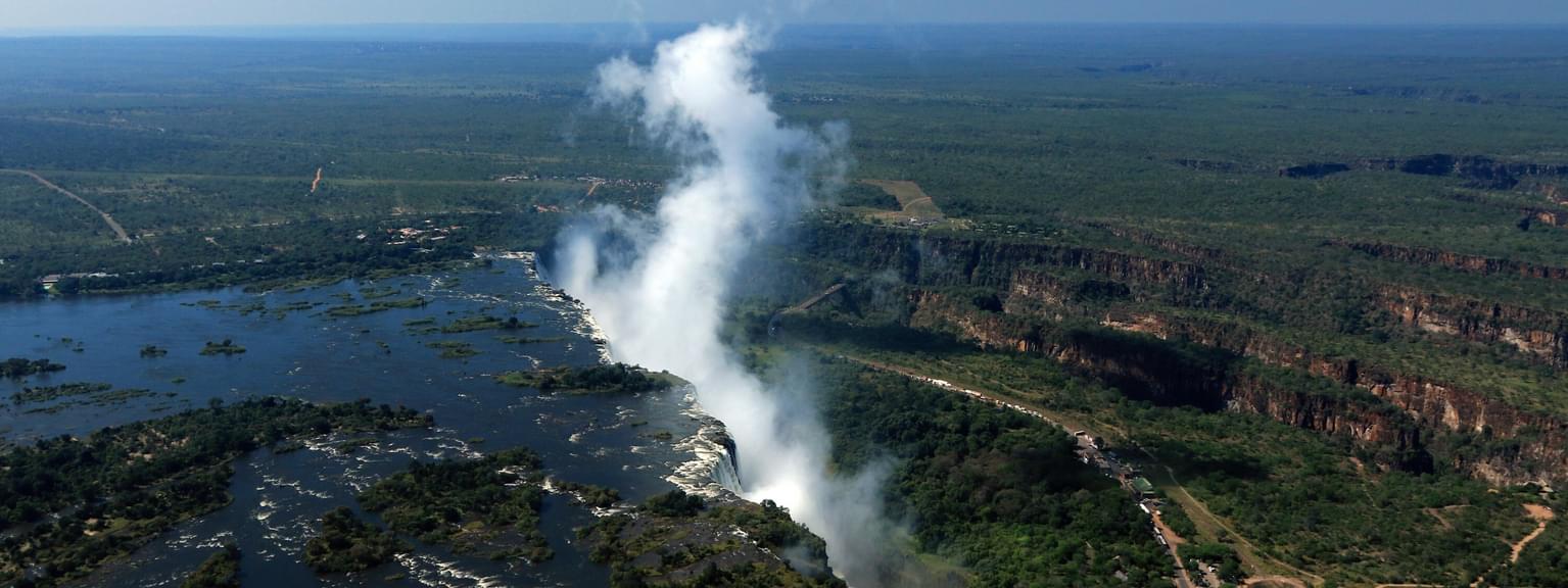 Victoria Falls Aerial smoke SS