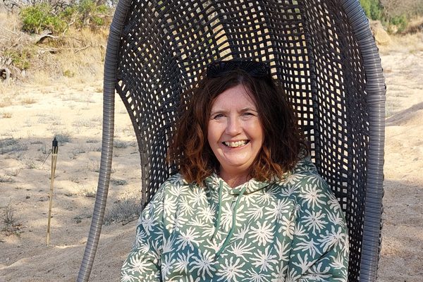 Gail in swing seat