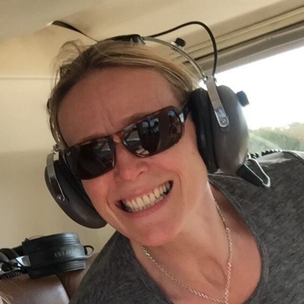 Liz in Helicopter card