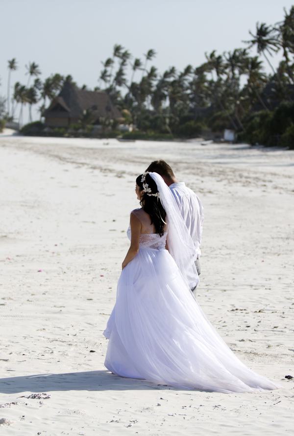 Matemwe Beach wedding couple portrait